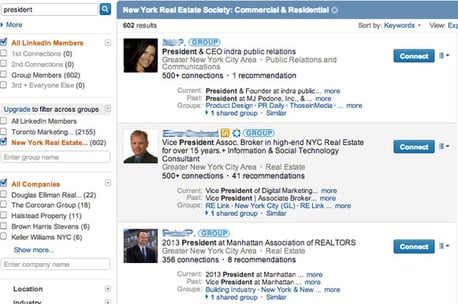search for top prospects on LinkedIn